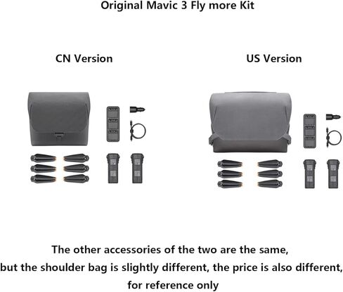 مجموعة Mavic 3 Fly More الأصلية لمجموعة ملحقات DJI 3/Mavic الكلاسيكية (مع بطاريتين، مركز شحن بطارية جديد 100 واط، حقيبة كتف، شاحن سيارة، 3 أزواج مراوح).(CN) in Kuwait