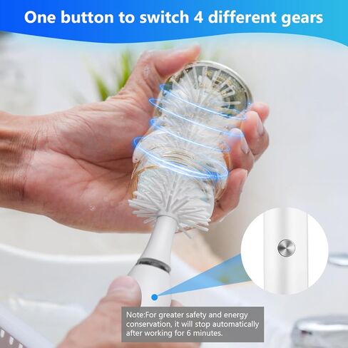 Electric Baby Bottle Brush, BicycleStore Waterproof Bottle Brush Cleaner Set with 4 Adjustable Speed, USB Rechargeable Water Bottle Scrubber Brushes with 5 Head for Baby Bottle and Kitchen Cleaning in Kuwait