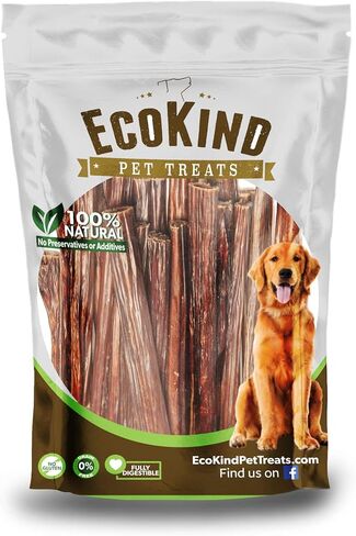 عصي المريء المضفرة EcoKind | أعواد المريء الطبيعية الممتازة للكلاب، مضغ لذيذ غني بالبروتين للكلاب، حلوى لحم بقري قابلة للهضم بالكامل للكلاب، تعزز صحة المفاصل والأسنان in Kuwait