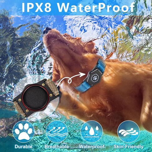 AirTag Dog Collar with Waterproof Air tag Holder, Luminous & Reflective,Comfortable and Durable 1000D Nylon, Dual Safety Buckle,Fit for Medium or Heavy Duty Large and Active Dogs【Airtag not Included】 in Saudi Arabia