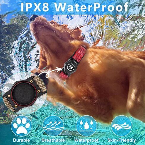 AirTag Dog Collar with Waterproof Air tag Holder, Luminous & Reflective,Comfortable and Durable 1000D Nylon, Dual Safety Buckle,Fit for Medium or Heavy Duty Large and Active Dogs【Airtag not Included】 in Saudi Arabia
