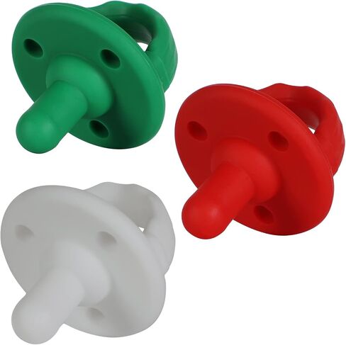 Soother Pacifier,Food Grade Silicone Pacifiers with Handle & 3 Holes for Added Safety, BPA Free, 4-Pack (Sage x2 / Ether x2) in Saudi Arabia