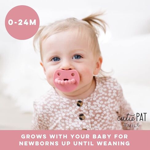 Ryan & Rose Cutie PAT Smile - Orthodontic Pro Pacifier and Teether (Rose) in Saudi Arabia