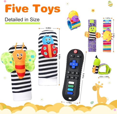 ألعاب الأطفال قدامة من 6 إلى 12 شهرًا، ألعاب تسنين ناعمة من السيليكون التنموي، جوارب معصم خشخيشة للأطفال من عمر 0 ​​إلى 6 أشهر، ألعاب مضغ على شكل ضروس للأطفال الصغار من الأولاد والبنات (أسود) in Kuwait