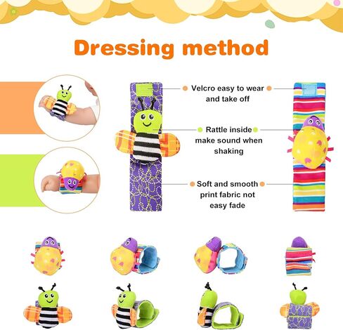 ألعاب الأطفال قدامة من 6 إلى 12 شهرًا، ألعاب تسنين ناعمة من السيليكون التنموي، جوارب معصم خشخيشة للأطفال من عمر 0 ​​إلى 6 أشهر، ألعاب مضغ على شكل ضروس للأطفال الصغار من الأولاد والبنات (أسود) in Kuwait