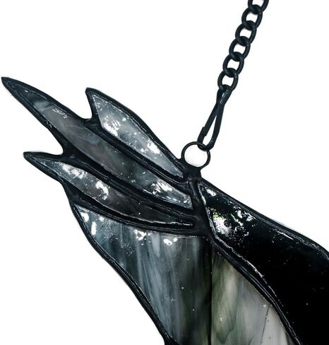 ZKULL Raven Decor الزجاج الملون - الشذوذات والفضول ديكور غريب الأطوار - ديكور قوطي ديكور المنزل القوطي - هدايا الغراب لإضافة مخيف إلى أرواحك in Kuwait