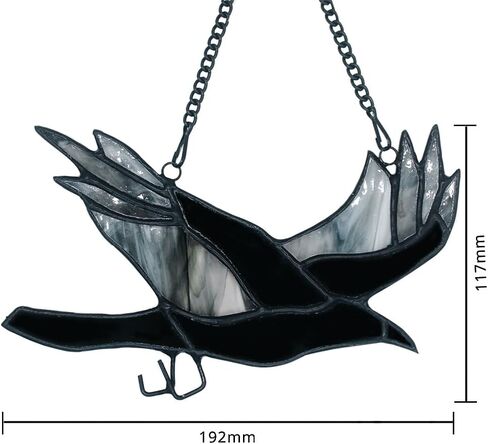 ZKULL Raven Decor الزجاج الملون - الشذوذات والفضول ديكور غريب الأطوار - ديكور قوطي ديكور المنزل القوطي - هدايا الغراب لإضافة مخيف إلى أرواحك in Kuwait