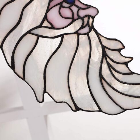 Bieye W10019 Santa Claus Head Moon Tiffany Style Stained Glass Window Panel with Hanging Chain, 11" W x 15" H in Kuwait