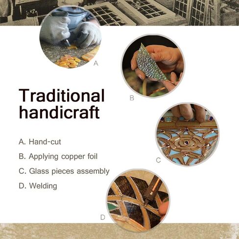 Bieye W10019 Santa Claus Head Moon Tiffany Style Stained Glass Window Panel with Hanging Chain, 11" W x 15" H in Kuwait