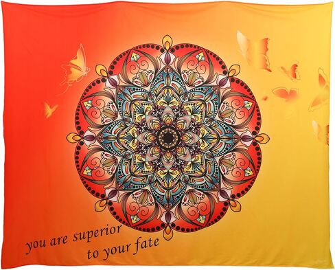Tapestry For bedroom Wall hanging Wall art Wall deco Yoga Mind set Mandala Colorful Boho Velvet fabric No smell,FHD image,Queen size,90 * 70 in Kuwait