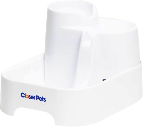 نافورة مياه للقطط من كلوزر بتس المملكة المتحدة، نافورة شرب للحيوانات الاليفة، موزع نافورة اوتوماتيكي للكلاب الصغيرة، متعدد المستويات، 2 لتر، مع فلتر مرحلتين قابل للاستبدال، صامت (كات ميت سابقا) (ابيض) in Kuwait