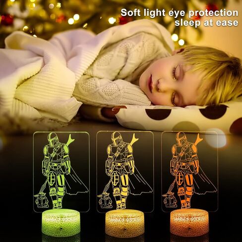 Star Wars Night Light for Kids Star Wars Gifts Mandalorian Action Figures Lamp with Timing Remote Control and 16 Color Changing Kids Room Decor Lamp Cool Stuff Boys Girls Christmas Birthday Gifts in Saudi Arabia