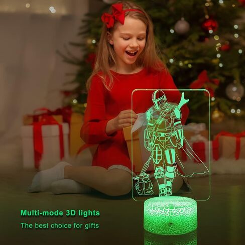 Star Wars Night Light for Kids Star Wars Gifts Mandalorian Action Figures Lamp with Timing Remote Control and 16 Color Changing Kids Room Decor Lamp Cool Stuff Boys Girls Christmas Birthday Gifts in Saudi Arabia