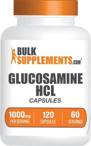 BULKSUPPLEMENTS.COM كبسولات الجلوكوزامين HCl - الجلوكوزامين 1000 مجم، مكمل الجلوكوزامين، كبسولات الجلوكوزامين - مكملات المفاصل، خالية من الغلوتين، 2 كبسولة لكل وجبة، 120 كبسولة in Kuwait