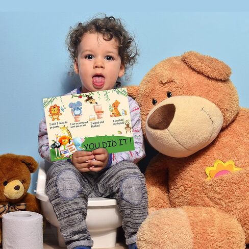15Pcs Potty Training Sticker Chart for Boys and Girls, Jungle Animals Potty Reward Chart for Toddlers with Stickers Kids Toilet Potty Training in Kuwait