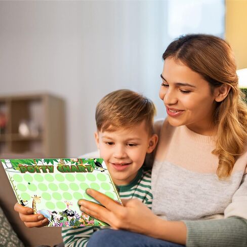 15Pcs Potty Training Sticker Chart for Boys and Girls, Jungle Animals Potty Reward Chart for Toddlers with Stickers Kids Toilet Potty Training in Kuwait