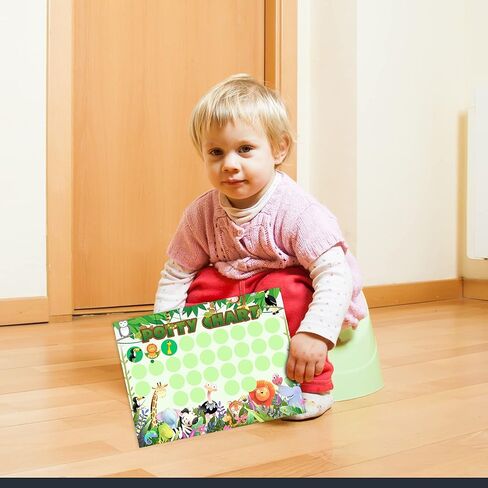15Pcs Potty Training Sticker Chart for Boys and Girls, Jungle Animals Potty Reward Chart for Toddlers with Stickers Kids Toilet Potty Training in Kuwait