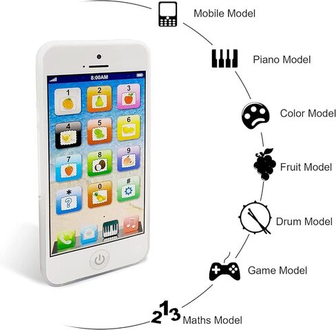 Wolmund Toy Learning Play Cell Phone with 8 Functions and Dazzling Lights Interactive Toy for Toddler Baby Kids Boys Girls in Kuwait