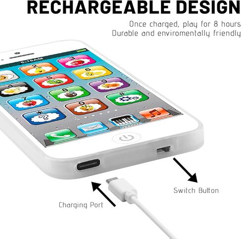 Wolmund Toy Learning Play Cell Phone with 8 Functions and Dazzling Lights Interactive Toy for Toddler Baby Kids Boys Girls in Kuwait