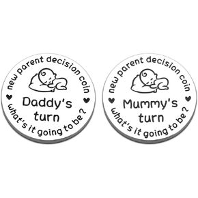 Funny New Baby Gifts, New Dad Mom Decision Coin Gifts for Dad Mom to be, New Parents Gifts for First Time Dad Mom Daddy Mummy, Baby Shower Announcement, Christmas Valentines Day Gifts for Men Women in Saudi Arabia