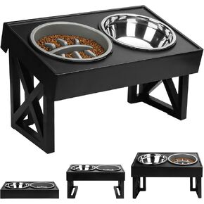 وعاء مرتفع للكلاب، 3 أوعية مرتفعة للكلاب قابلة للتعديل، مع وعاء تغذية بطيء ووعاء ماء سعة 1.5 لتر بارتفاع 2.7 بوصة، 8.26 بوصة، 10.82 بوصة مع مناسبة للكلاب الصغيرة والمتوسطة والقطط in Kuwait