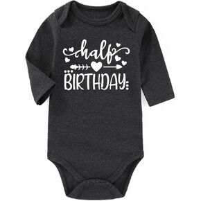 AIZFFZY 1/2 birthday girl half birthday outfit baby girl decorations half way to one baby girl outfit Baby Bodysuits Gifts