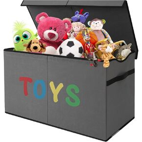 صندوق تخزين الألعاب من فيكتوريتش، صناديق تخزين متينة قابلة للطي مع أغطية، منظم تخزين صندوق ألعاب كبير للأطفال لغرفة الحضانة، غرفة اللعب، الخزانة، التنظيم المنزلي (I-TBX-BEIGE) in Kuwait