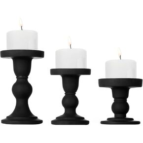 حاملات شموع زجاجية من ليووندر، 3 قطع شموع شفافة كريستالية مع تصميم أنيق للشمعة المستدقة العمودية وضوء الشاي، طاولة المنزل وغرفة المعيشة وحفلات الزفاف وديكور المنزل - أخضر in Kuwait