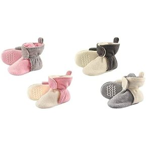 Hudson Baby Cozy Fleece Booties, 4-Pack
