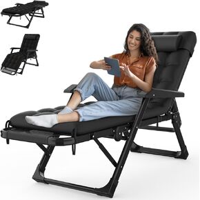 Suteck 3 in 1 Folding Camping Cot, 29In XL Adjustable 6+10 Positions Reclining Portable Outdoor Cot Sleeping Bed Cots w/Pillow Mat Carry Bag, Chaise Lounge Chair for Home Office Nap Beach Pool, Grey in Kuwait