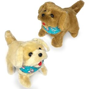 Haktoys Flip Over Puppy Battery Operated Plush Dogs That Somersault Walk Sit and Bark - 2 Premium Quality Toy Puppies for Animal and Pet Loving Toddlers & Kids in Kuwait