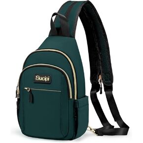 Sucipi Sling Bag Backpack for Women Men, Small Convertible Daypack Crossbody Bag, Water-resistant Chest Bag for Travel Hiking Sports, Black in Kuwait