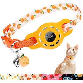 طوق القطط BINGPET AirTag مع أجراس، طوق قطط مطاطي آمن مطور مع حامل طوق القطط Airtag، أطواق قطط مضادة للفقد للقطط البنات، أطواق جرو كيتي مضادة للاختناق