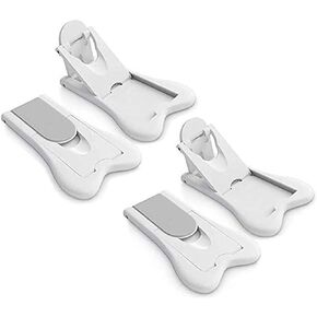 Millie (4 عبوات) قفل باب زجاجي منزلق للأطفال - أقفال نافذة منزلقة آمنة للأطفال أبواب خزانة الباحة الأطفال لا تحتاج إلى أدوات الحفر (أبيض) in Kuwait