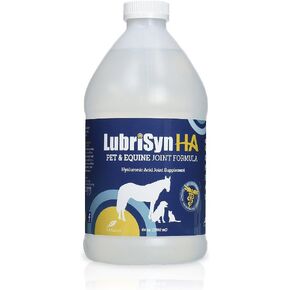 تركيبة LubriSynHA حمض الهيالورونيك للحيوانات الأليفة والخيول 64oz - هيالورونان سائل طبيعي بالكامل وعالي الوزن الجزيئي - دعم مشترك للخيول والكلاب والقطط - يعزز وظيفة المفاصل الصحية، صنع في الولايات المتحدة الأمريكية in Kuwait