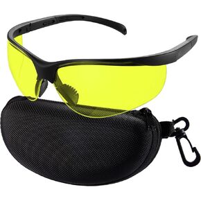 xaegistac Shooting Glasses Anti-fog Shooting Range Eye Protection,Lightweight & Strong Safety Glasses with Hard Case