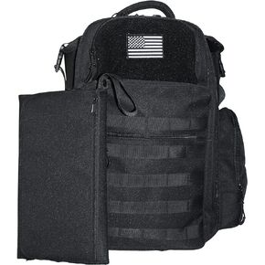 Dad diaper bag | Military Diaper backpack | Large baby bag | diaper bag backpack with portable changing station | New dad gifts for men, Black, Large, Travel Backpacks in Saudi Arabia