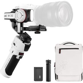 ZHIYUN Crane M3S [Office], 3-axis Lightweight Camera Gimbal Stabilizer | for Mirrorless, Smartphone, GoPro Action Camera, 1.22" Color Screen, Bluetooth Control, Fill Light, Vertical Shooting in Kuwait