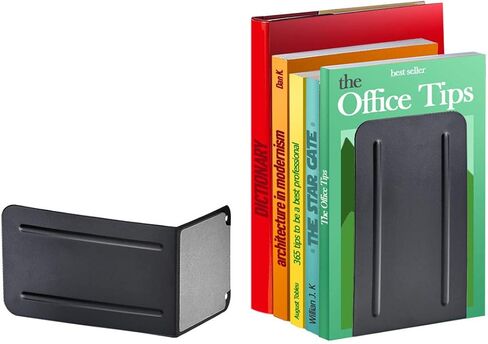Acrimet Premium Metal Bookends (Heavy Duty) (Black Color) (1 Pair) in Kuwait