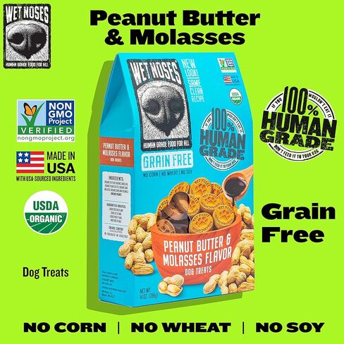 Grain-Free Organic Crunchy Dog Treats – for All Pet Sizes, Breeds – All-Natural Treat – 100% Human-Grade – Delicious Snacks for Dogs – 14 Oz, Grain Free - Peanut Butter Banana, 2 X 14oz Box in Kuwait