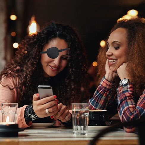 2 Pack Eye Patches for Kids Adults, Adjustable Single Eye Patch, Comfortable Lazy Eye Patches Pirate Eye Patches for Amblyopia Strabismus, Black in Kuwait