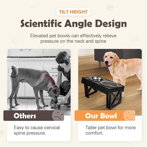 وعاء مرتفع للكلاب، 3 أوعية مرتفعة للكلاب قابلة للتعديل، مع وعاء تغذية بطيء ووعاء ماء سعة 1.5 لتر بارتفاع 2.7 بوصة، 8.26 بوصة، 10.82 بوصة مع مناسبة للكلاب الصغيرة والمتوسطة والقطط in Kuwait