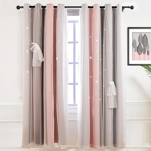 Curtains for Girls Bedroom Kids Curtains Rainbow Curtains Girls Curtains Star Curtains Princess Room Decor for Daughter Bedroom Window in Saudi Arabia