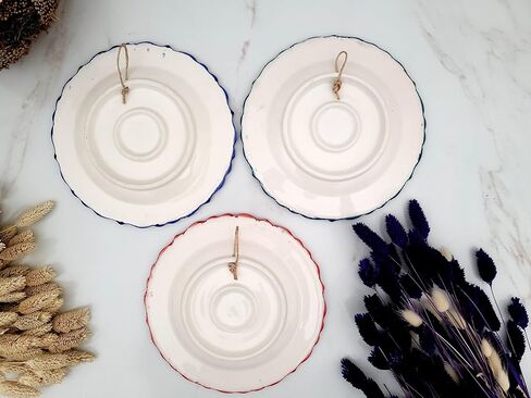 Ayennur Turkish Decorative Plates Set of 3-7.08" Handmade Ceramic for Wall Hanging Home Decor in Kuwait