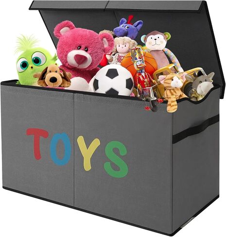 صندوق تخزين الألعاب من فيكتوريتش، صناديق تخزين متينة قابلة للطي مع أغطية، منظم تخزين صندوق ألعاب كبير للأطفال لغرفة الحضانة، غرفة اللعب، الخزانة، التنظيم المنزلي (I-TBX-BEIGE) in Kuwait