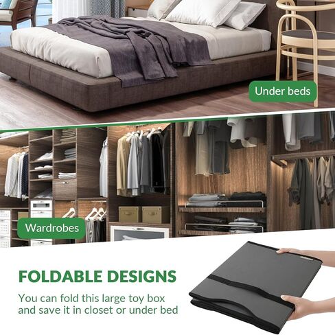 صندوق تخزين الألعاب من فيكتوريتش، صناديق تخزين متينة قابلة للطي مع أغطية، منظم تخزين صندوق ألعاب كبير للأطفال لغرفة الحضانة، غرفة اللعب، الخزانة، التنظيم المنزلي (I-TBX-BEIGE) in Kuwait