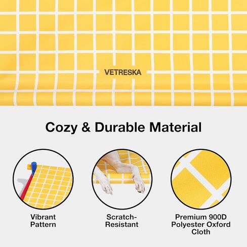 سرير للكلاب من VETRESKA مرتفع ومبرد للتبريد - سرير أرجوحة للحيوانات الأليفة محمول للاستخدام الداخلي والخارجي مع أقدام مقاومة للانزلاق، سرير أريكة متين وقابل للتنفس مع إطار من خشب الزان متعدد الألوان، أحمر in Kuwait