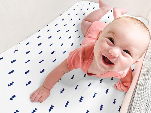 Bassinet Bed Sheets – Premium Bassinet Fitted Sheet for Halo, Mika Micky, Maxi COSI & Others - 4 Pack 100% Jersey Knit - Bassinet Bedding for Standard Size Oval or Halo Bassinet Pads for Boys & Girls in Saudi Arabia