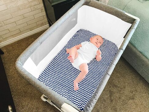 Bassinet Bed Sheets – Premium Bassinet Fitted Sheet for Halo, Mika Micky, Maxi COSI & Others - 4 Pack 100% Jersey Knit - Bassinet Bedding for Standard Size Oval or Halo Bassinet Pads for Boys & Girls in Saudi Arabia