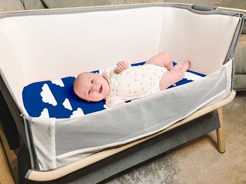 Bassinet Bed Sheets – Premium Bassinet Fitted Sheet for Halo, Mika Micky, Maxi COSI & Others - 4 Pack 100% Jersey Knit - Bassinet Bedding for Standard Size Oval or Halo Bassinet Pads for Boys & Girls in Saudi Arabia